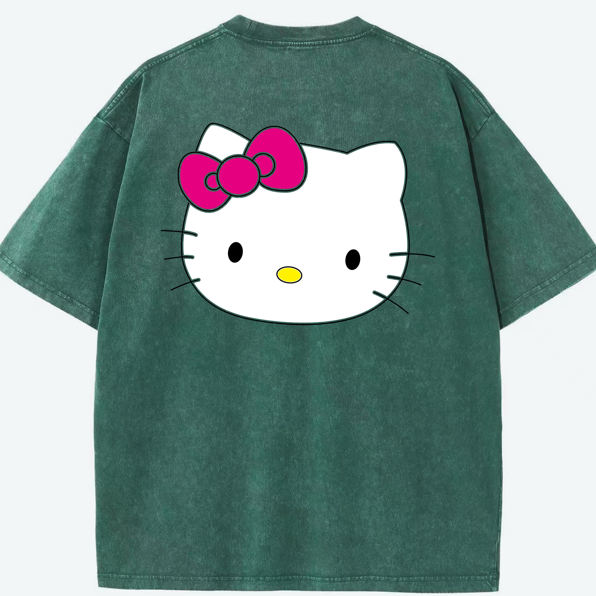 （画像用） Hello Kitty ハローキティ 綿100% ヴィンテージ風 半袖Tシャツ（背面プリント）